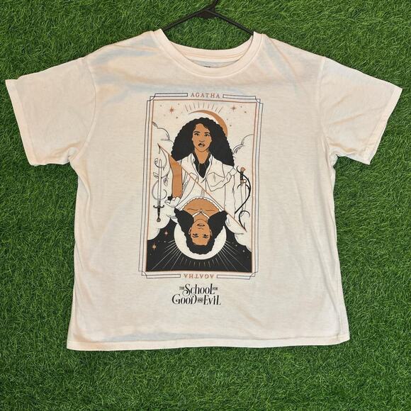 Netflix Tops - White The School for Good And Evil ‘Agatha’ Graphic Tee